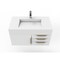 Castello Usa Nile 36" Wall Mounted Vanity With White Top AndAnd Gold Handles CB-MC-36W-GLD-2053-WH - alternate 2